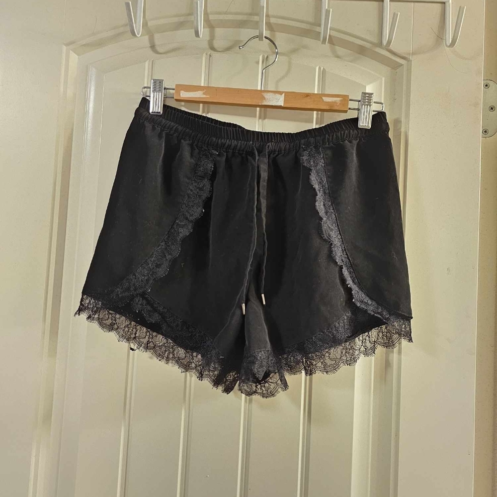 Topshop lace trim shorts